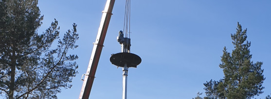 Inspektion och underhåll av rötkammare Bilden visar en del av en rötkammartopp